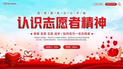 2024年志愿者精神志愿者培训PPT课件