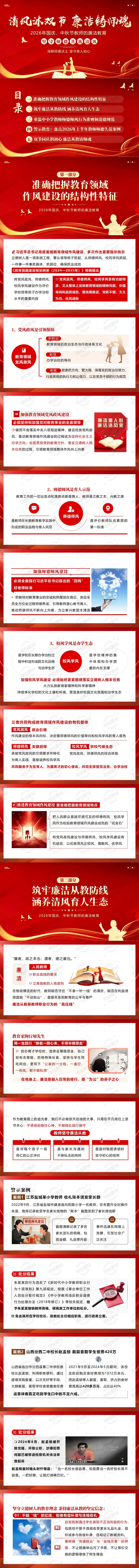 清风迎双节 师者守廉心：2026年中秋、国庆节教师廉洁警示 师德师风 教育PPT课件