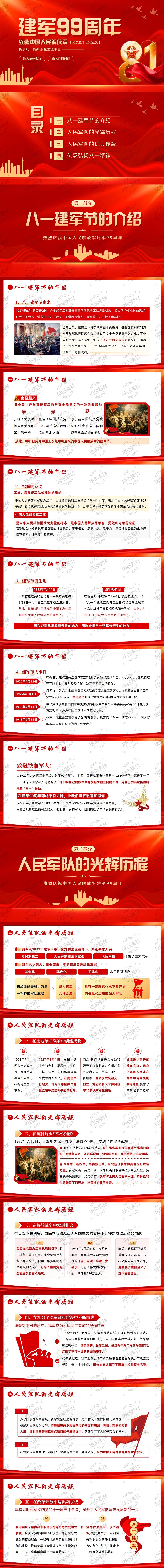 八一建军节：致敬中国人民解放军建军99周年 传承八一精神 永葆忠诚本色PPT课件
