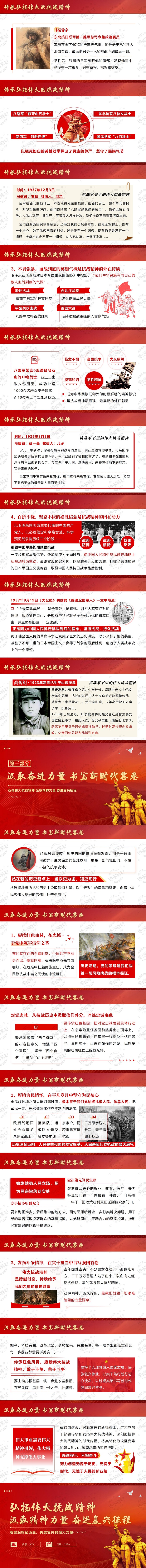 9月主题党日活动党课：弘扬传承伟大抗战精神 赓续红色血脉 奋进新时代PPT课件 内容38页 有视频有文稿