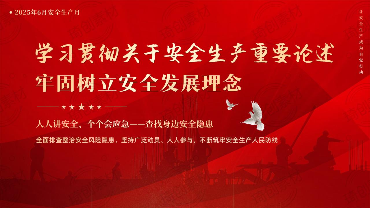学习贯彻关于安全生产重要论述和重要指示精神 牢固树立安全发展理念PPT2025年6月安全生产月