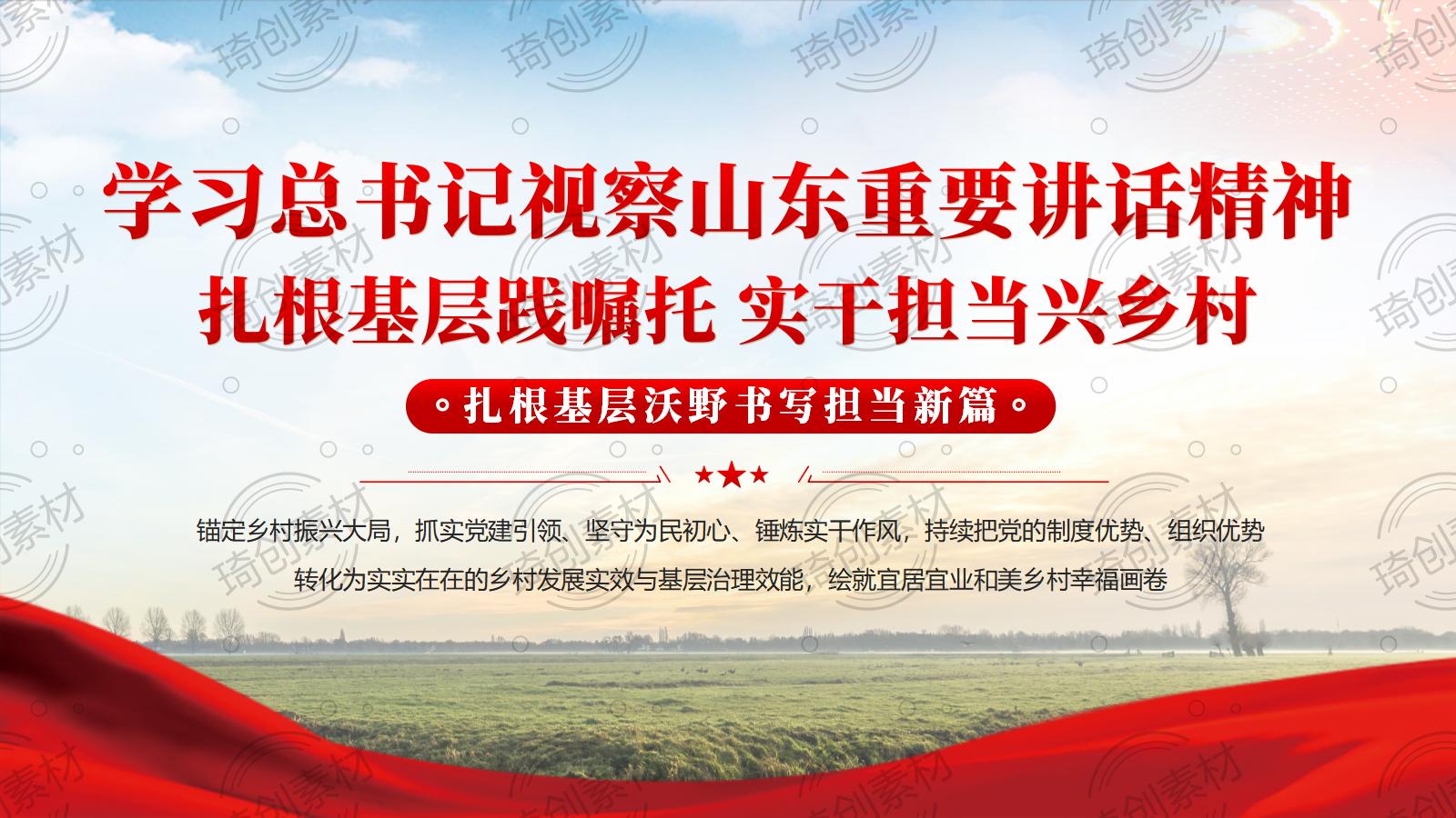 学习在山东德州市考察时的重要讲话精神 扎根基层践嘱托 以担当推进农业农村现代化 PPT课件
