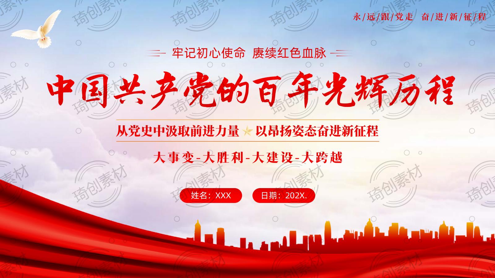 中国共产党的百年光辉历程党史学习PPT课件