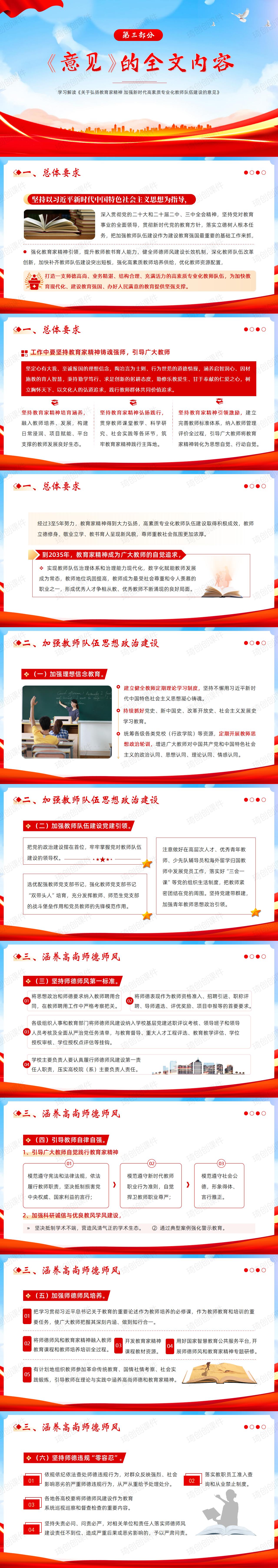 《关于弘扬教育家精神 加强新时代高素质专业化教师队伍建设的意见》学习解读PPT课件 - 琦创素材网