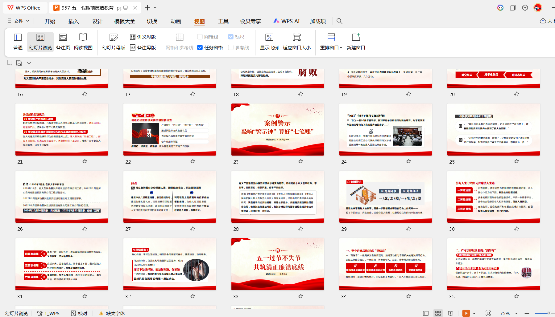正途课件网 五一廉洁教育主题PPT